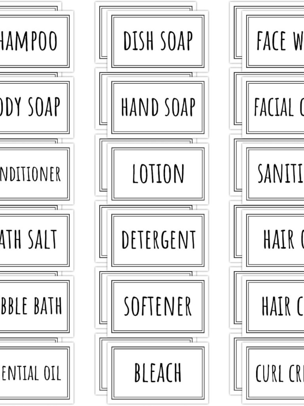Bathroom Labels for Organizing, 36PCS Waterproof Laundry Labels Soap Dispenser S